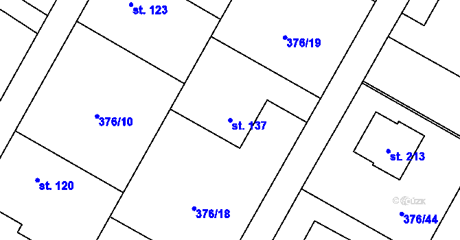 Parcela st. 137 v KÚ Bítov u Bílovce, Katastrální mapa