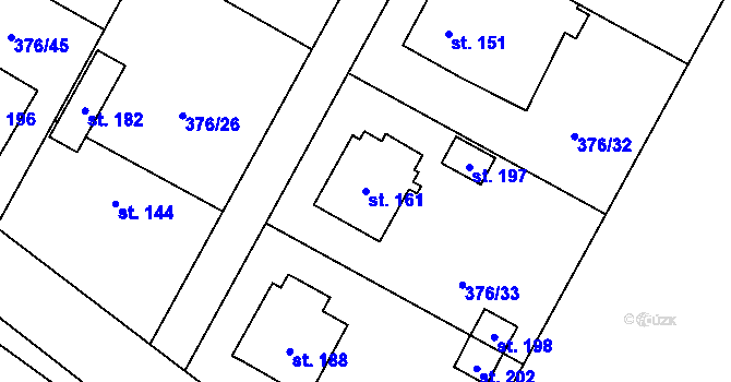 Parcela st. 161 v KÚ Bítov u Bílovce, Katastrální mapa
