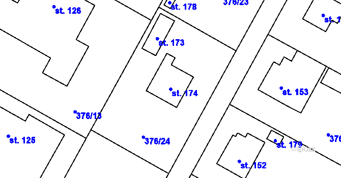 Parcela st. 174 v KÚ Bítov u Bílovce, Katastrální mapa