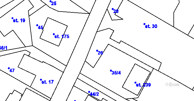Parcela st. 26 v KÚ Bítov u Bílovce, Katastrální mapa