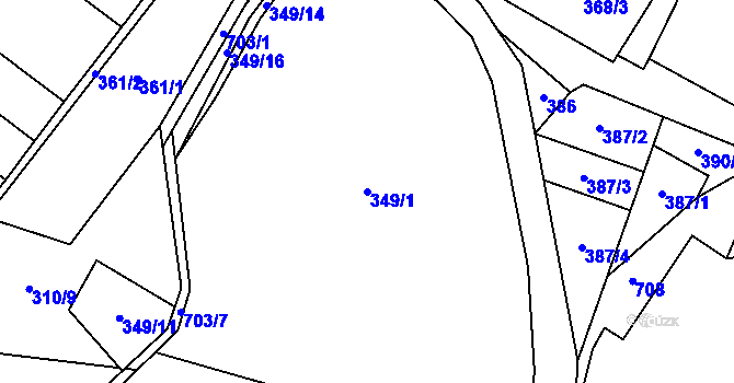 Parcela st. 349/1 v KÚ Bítov u Bílovce, Katastrální mapa