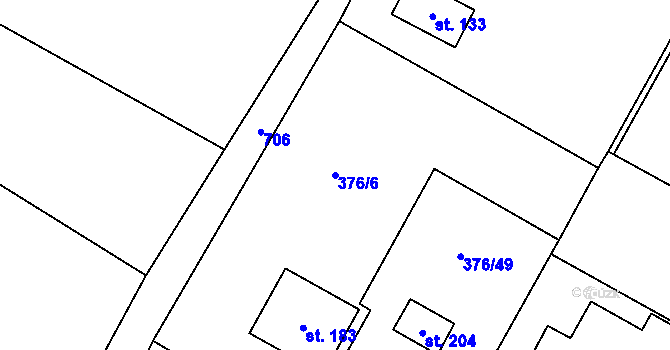 Parcela st. 376/6 v KÚ Bítov u Bílovce, Katastrální mapa