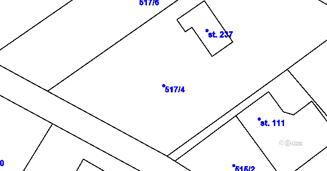 Parcela st. 517/4 v KÚ Bítov u Bílovce, Katastrální mapa
