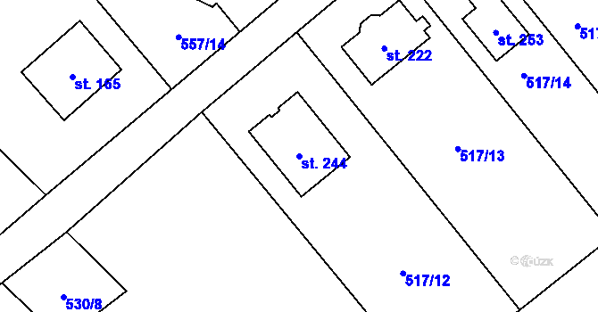 Parcela st. 244 v KÚ Bítov u Bílovce, Katastrální mapa