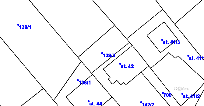Parcela st. 139/3 v KÚ Bítov u Bílovce, Katastrální mapa