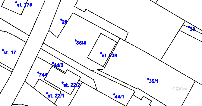 Parcela st. 239 v KÚ Bítov u Bílovce, Katastrální mapa
