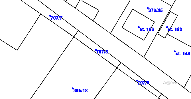 Parcela st. 707/8 v KÚ Bítov u Bílovce, Katastrální mapa