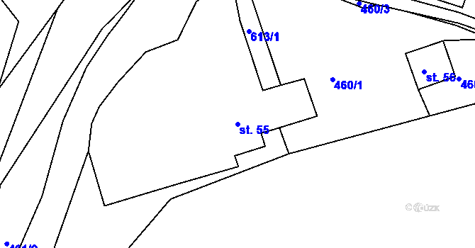 Parcela st. 55 v KÚ Bítovany, Katastrální mapa