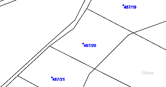 Parcela st. 467/20 v KÚ Bítovany, Katastrální mapa
