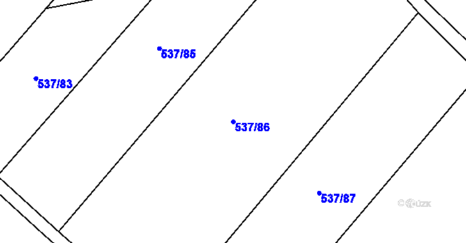 Parcela st. 537/86 v KÚ Bítovany, Katastrální mapa