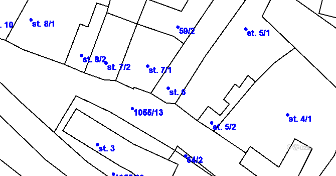 Parcela st. 6 v KÚ Bitozeves, Katastrální mapa