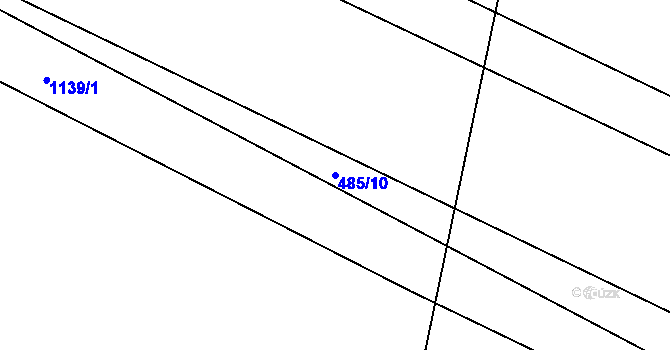 Parcela st. 485/10 v KÚ Bitozeves, Katastrální mapa