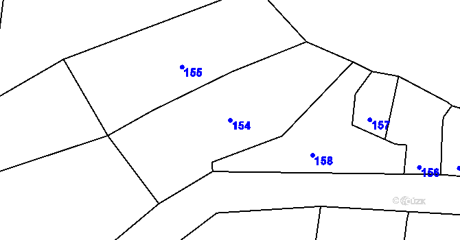 Parcela st. 154 v KÚ Blahutovice, Katastrální mapa