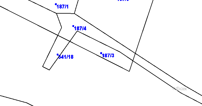 Parcela st. 187/3 v KÚ Blahutovice, Katastrální mapa