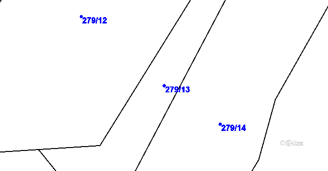 Parcela st. 279/13 v KÚ Blahutovice, Katastrální mapa