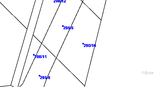 Parcela st. 290/16 v KÚ Blahutovice, Katastrální mapa