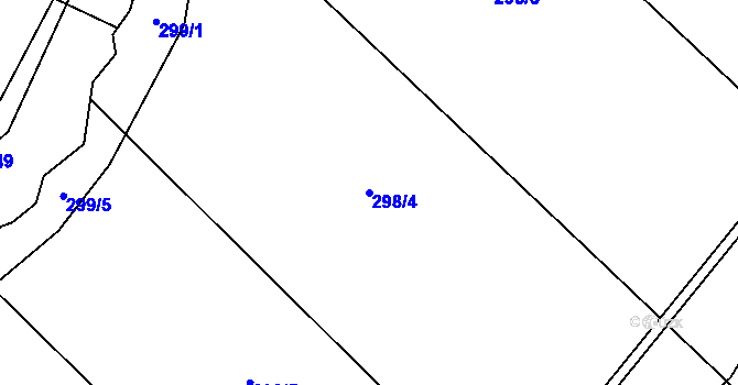 Parcela st. 298/4 v KÚ Blahutovice, Katastrální mapa