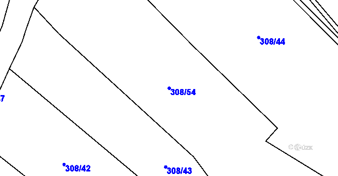 Parcela st. 308/54 v KÚ Blahutovice, Katastrální mapa