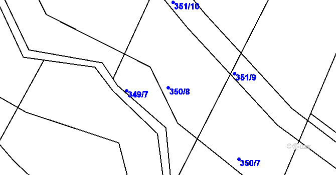 Parcela st. 350/8 v KÚ Blahutovice, Katastrální mapa