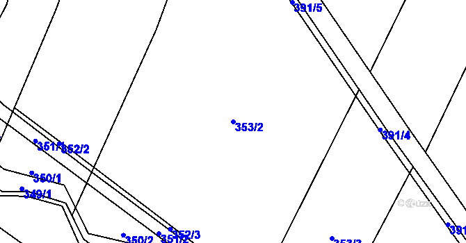 Parcela st. 353/2 v KÚ Blahutovice, Katastrální mapa