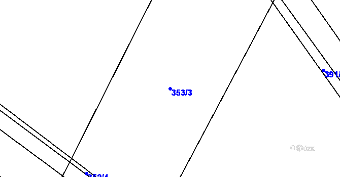 Parcela st. 353/3 v KÚ Blahutovice, Katastrální mapa
