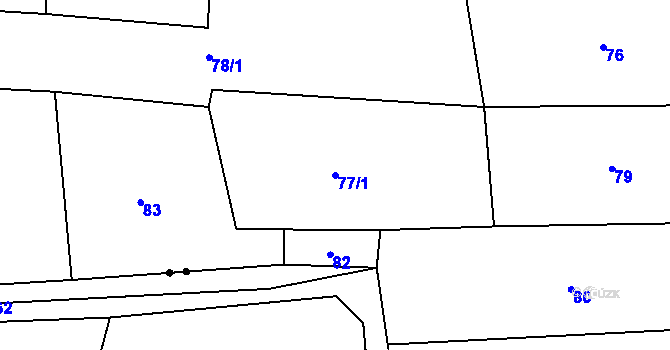 Parcela st. 77/1 v KÚ Bendovo Záhoří, Katastrální mapa