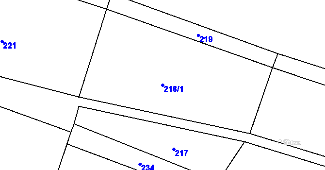 Parcela st. 218/1 v KÚ Bendovo Záhoří, Katastrální mapa