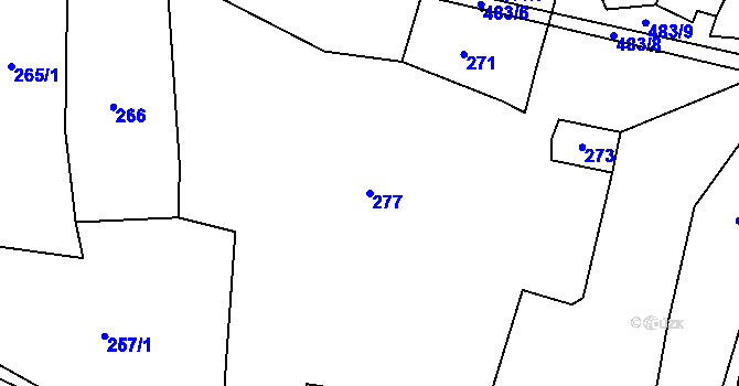 Parcela st. 277 v KÚ Bendovo Záhoří, Katastrální mapa