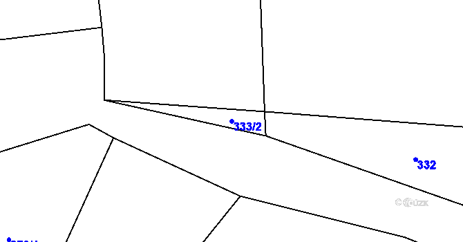 Parcela st. 333/2 v KÚ Bendovo Záhoří, Katastrální mapa