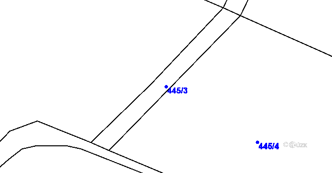 Parcela st. 445/3 v KÚ Bendovo Záhoří, Katastrální mapa