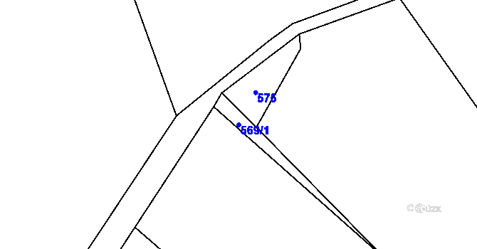 Parcela st. 569/1 v KÚ Bendovo Záhoří, Katastrální mapa