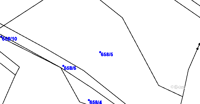 Parcela st. 658/5 v KÚ Bendovo Záhoří, Katastrální mapa