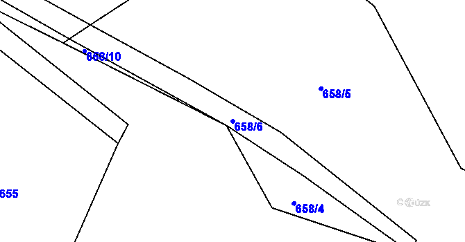 Parcela st. 658/6 v KÚ Bendovo Záhoří, Katastrální mapa