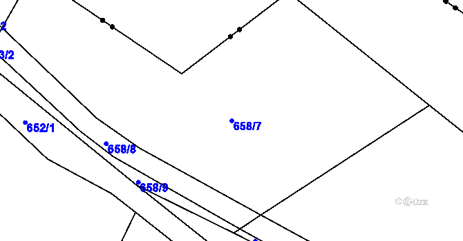 Parcela st. 658/7 v KÚ Bendovo Záhoří, Katastrální mapa