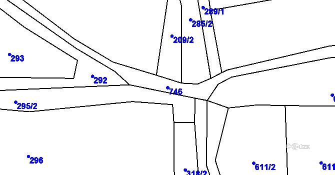 Parcela st. 746 v KÚ Bendovo Záhoří, Katastrální mapa