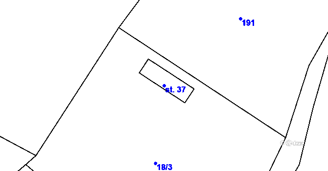 Parcela st. 37 v KÚ Bendovo Záhoří, Katastrální mapa
