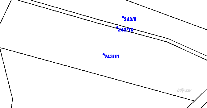 Parcela st. 243/11 v KÚ Blanice u Mladé Vožice, Katastrální mapa