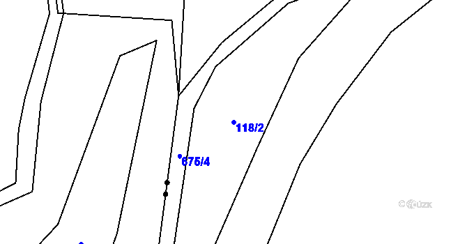 Parcela st. 118/2 v KÚ Krchova Lomná, Katastrální mapa