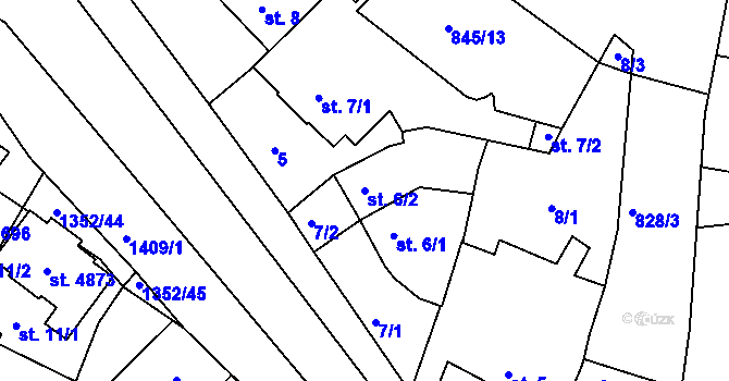 Parcela st. 6/2 v KÚ Blansko, Katastrální mapa