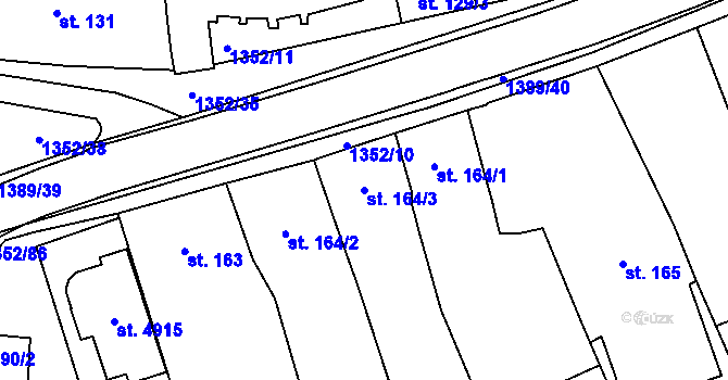 Parcela st. 164/3 v KÚ Blansko, Katastrální mapa