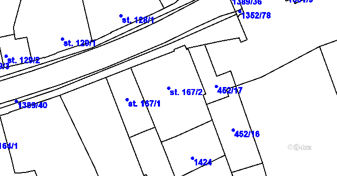 Parcela st. 167/2 v KÚ Blansko, Katastrální mapa