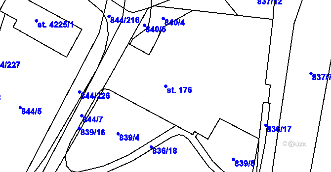 Parcela st. 176 v KÚ Blansko, Katastrální mapa