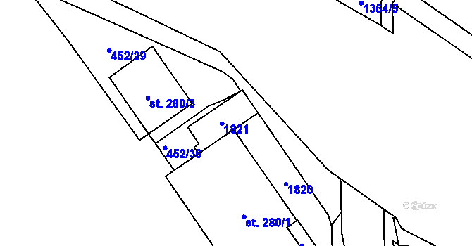 Parcela st. 280/5 v KÚ Blansko, Katastrální mapa