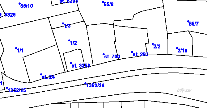Parcela st. 700 v KÚ Blansko, Katastrální mapa