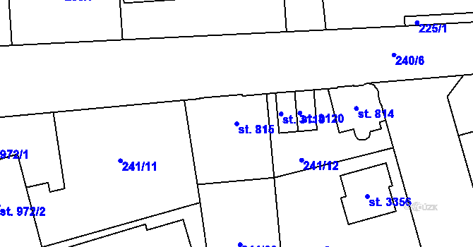 Parcela st. 815 v KÚ Blansko, Katastrální mapa