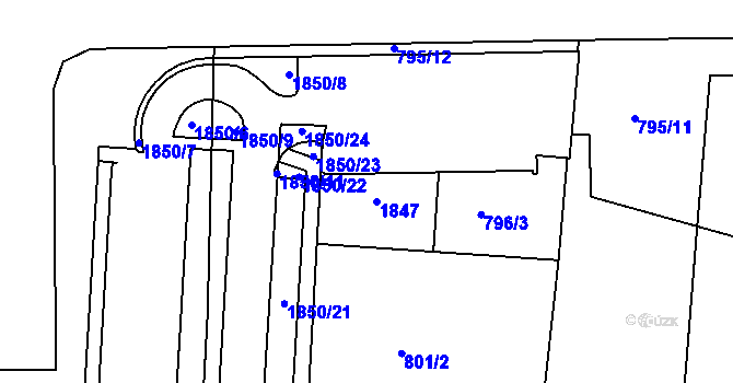 Parcela st. 1111 v KÚ Blansko, Katastrální mapa