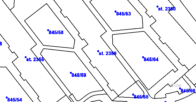 Parcela st. 2359 v KÚ Blansko, Katastrální mapa