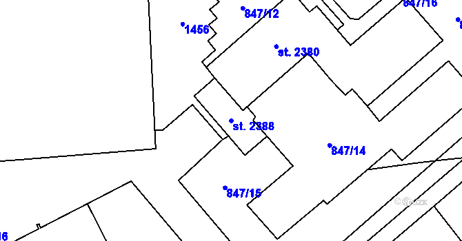 Parcela st. 2388 v KÚ Blansko, Katastrální mapa