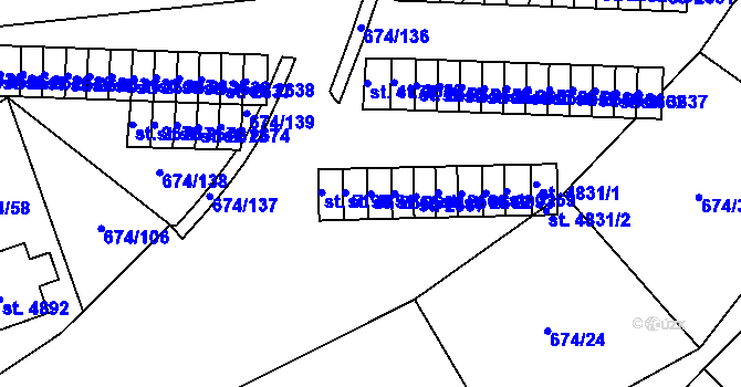 Parcela st. 2665 v KÚ Blansko, Katastrální mapa