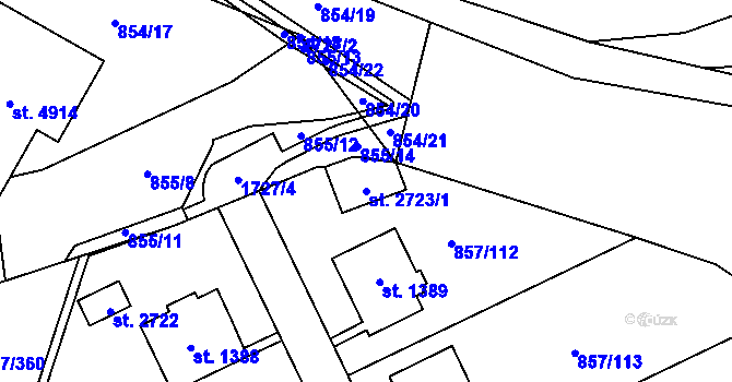 Parcela st. 2723/1 v KÚ Blansko, Katastrální mapa